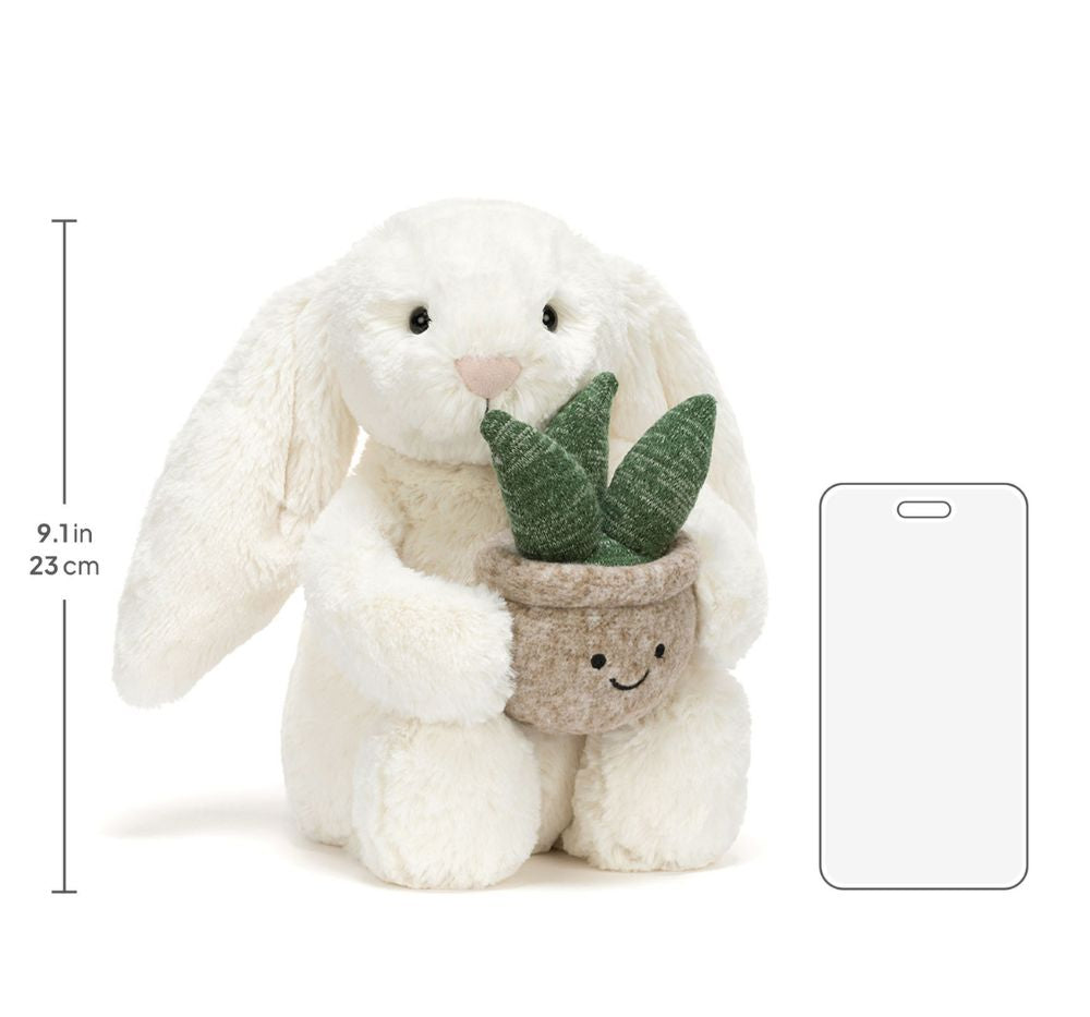 Cream Bunny With Plant
