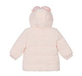 Infant Puffer Jacket With Bow On Hood Pink Courage