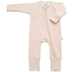 Soft Pink Ribbed Bamboo Zippy Romper
