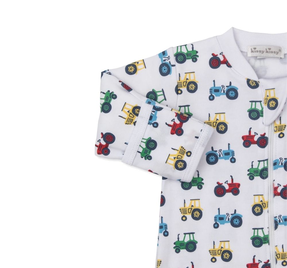 Footie W/Zip Trusty Tractors Multi