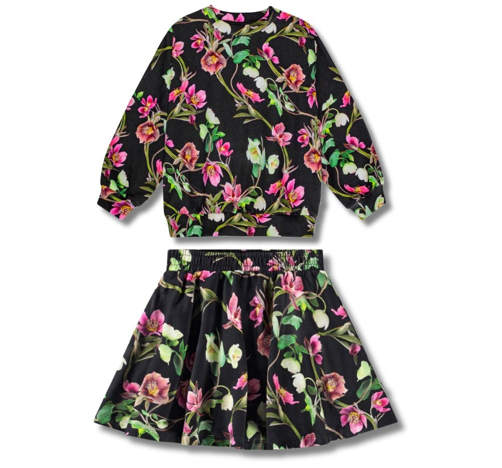 Sweatshirt & Skirt Marika Hellebore Black