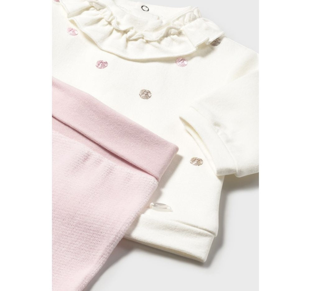 Conjunto Polaina Combinado Rosa Baby