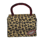 Suede Cheetah Top Handle Bag W/Patch
