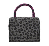 Suede Cheetah Top Handle Bag W/Patch