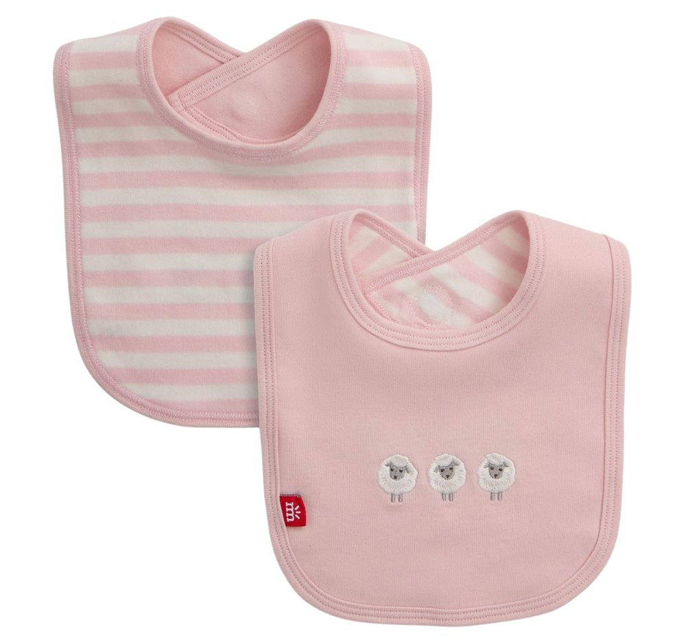 Pink Stripe Organic Cotton Footie Bib