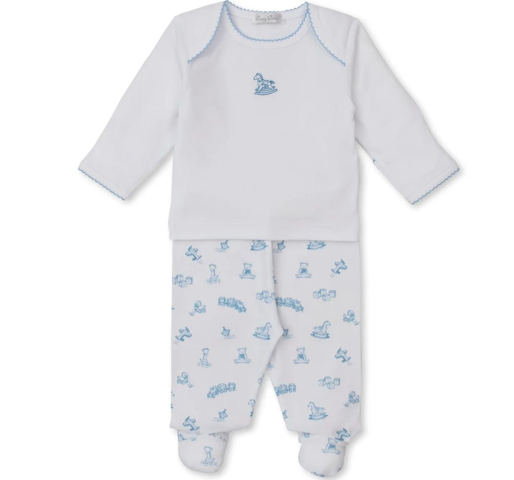 Footed Pant Set Mix Vintage Toy Treasures Light Blue