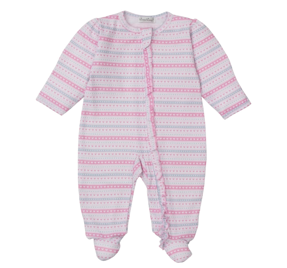 Footie W/Comp Prt Baby Elephant Hearts Multi