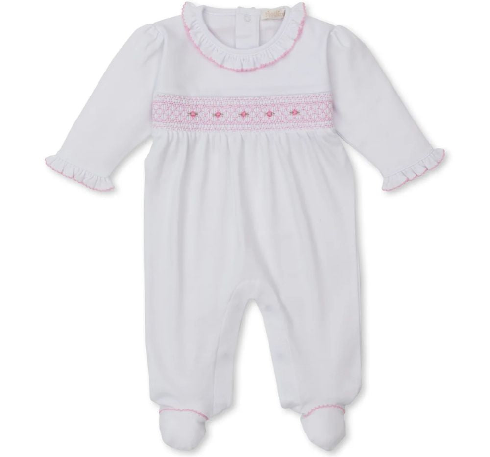 Footie W/Hand Smk White/Pink
