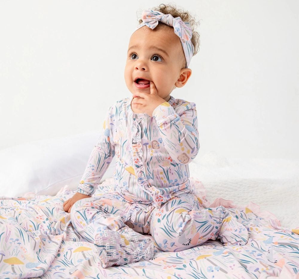Shroom & Bloom Modal Footie W/Ruffle