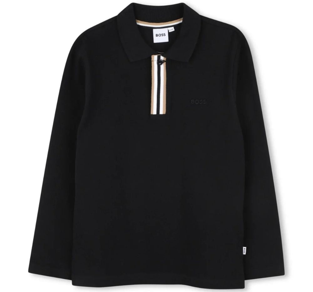 Long Sleeve Polo Black