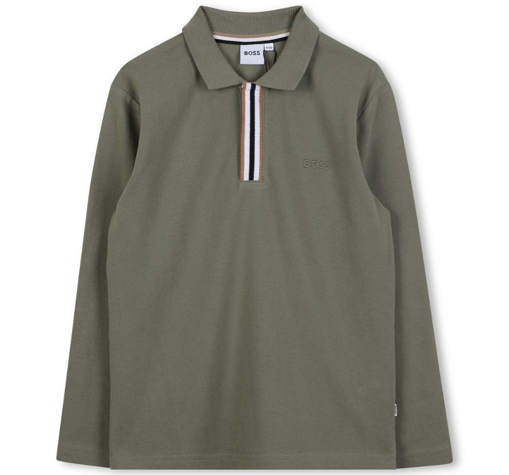 Long Sleeve Polo Green