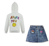 Set Gem Hoddie & All About The Patch Denim Skirt