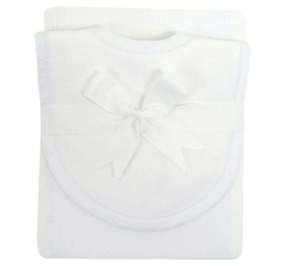 Burp/Drooler White Ss Stripe