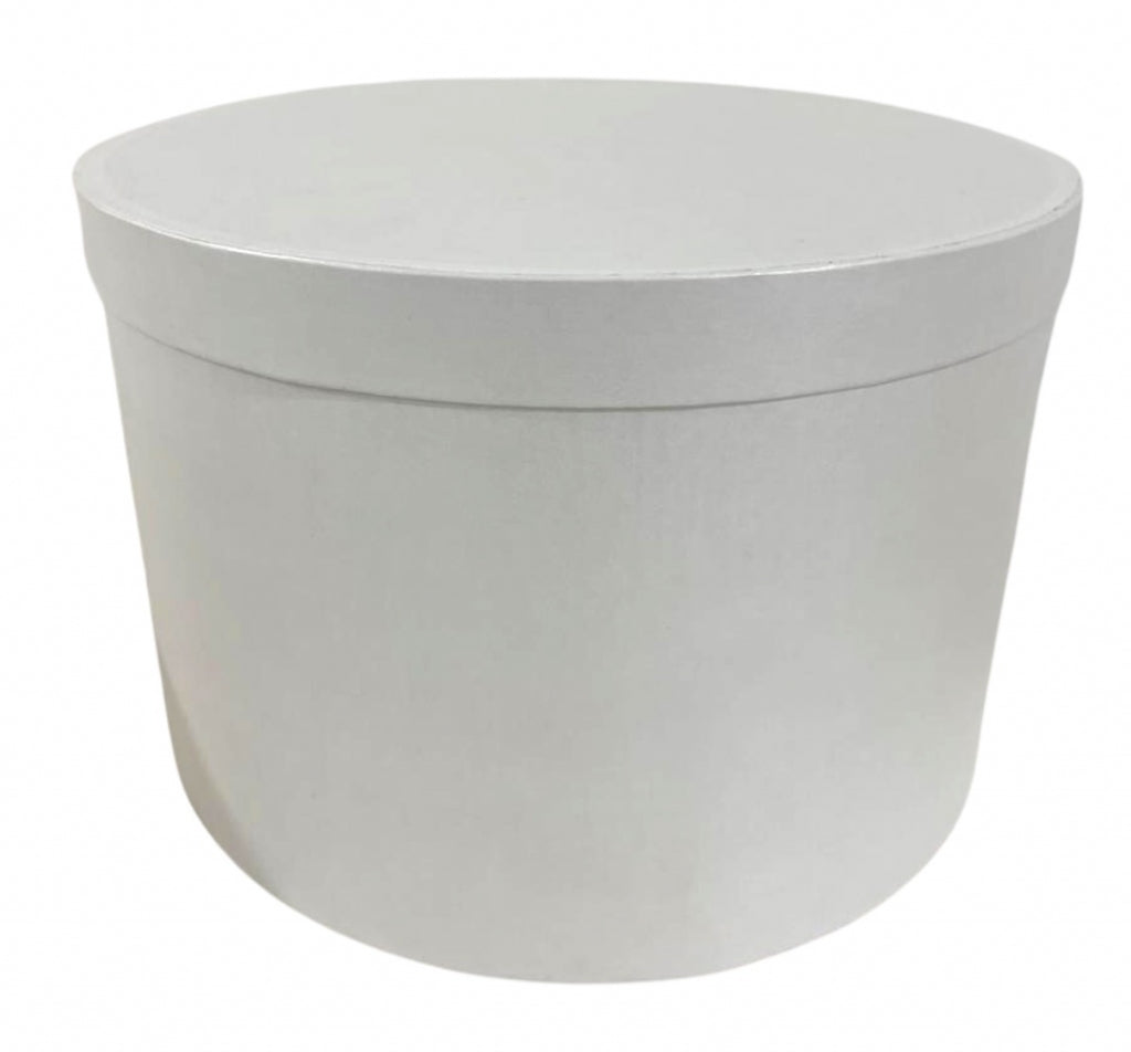 Caja Redonda Satinado Blanco Cristal