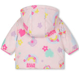 Quilted Heart Puffer Jacket In Allover Rainbow