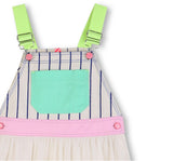 Bi-Material Overall Dress White