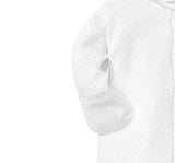 Kissy Dots Print Footie White/Silver