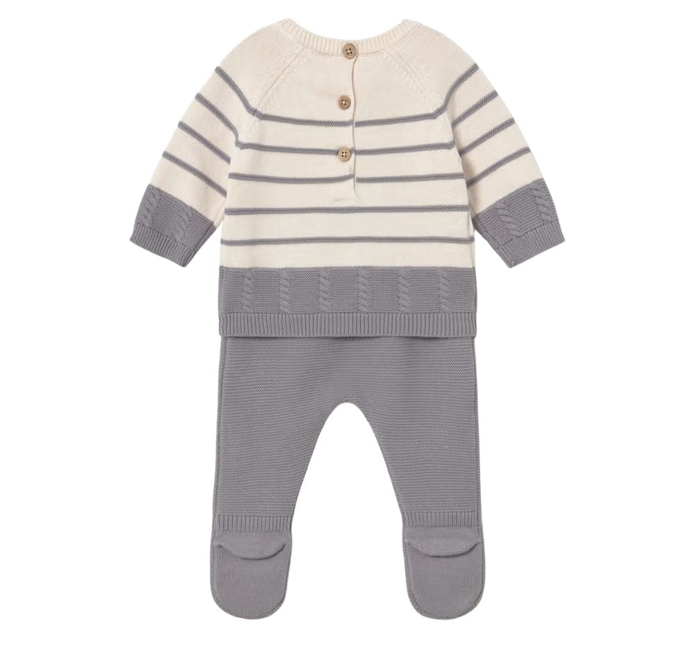 Conjunto Polaina Tricot Ceniza