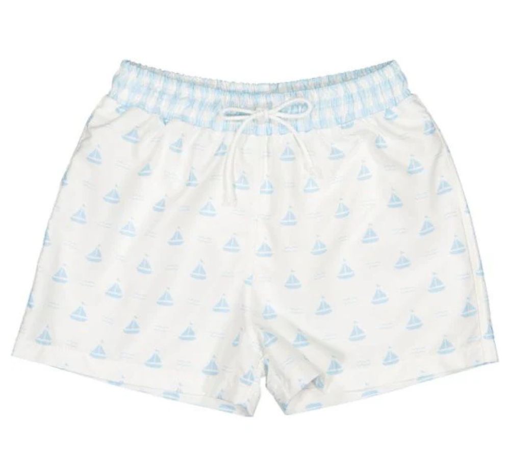 Blue Sailboats Boy Tshirt & Trunks