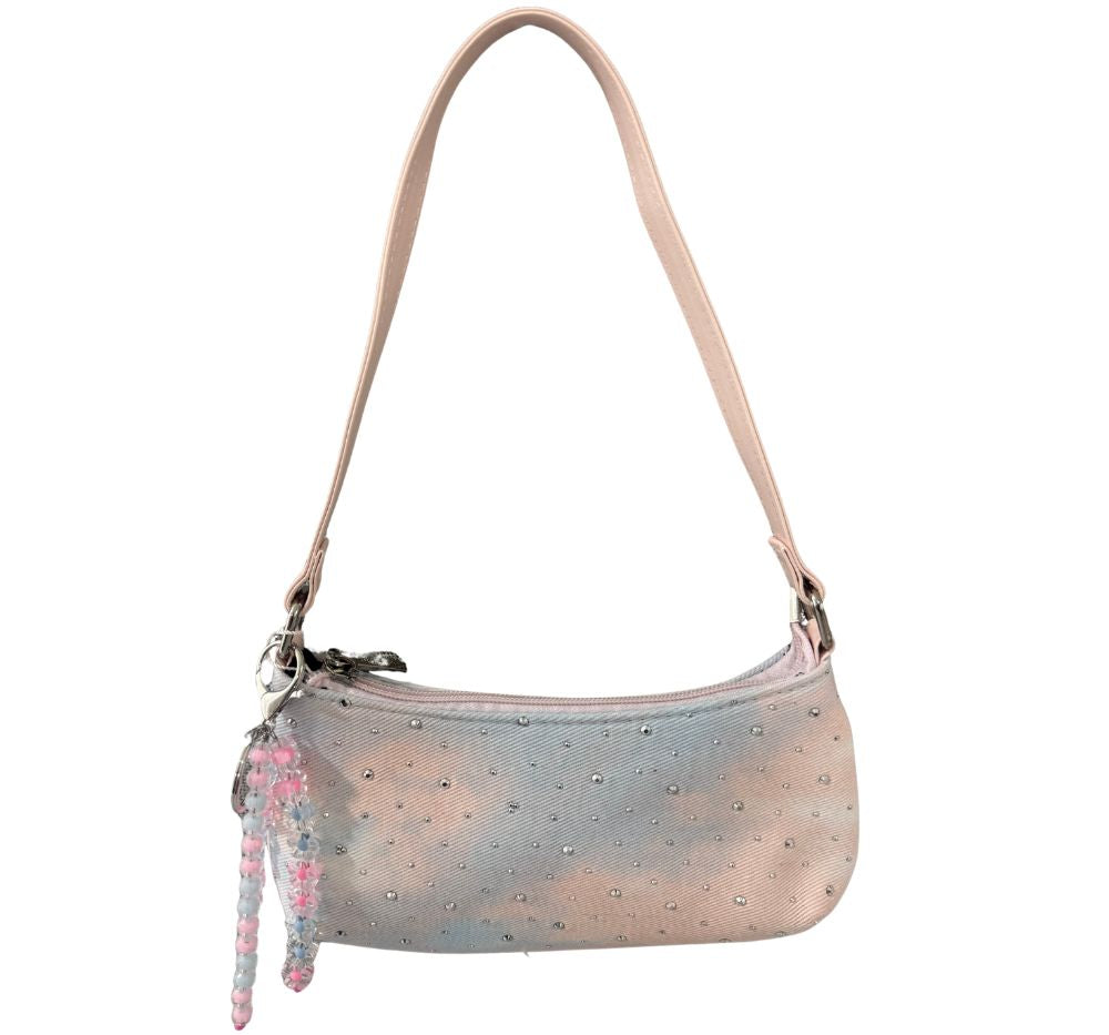 Ty Dye Crystal Bag W/Bag Charm & Crossbody Strap