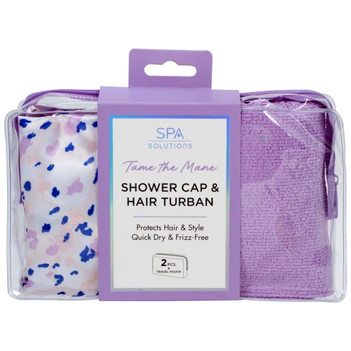 Shower Cap Hair Turban Pink Hue Leopard