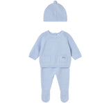 Conjunto Polaina & Gorro Tricot Cielo