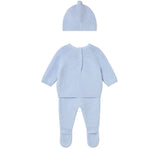 Conjunto Polaina & Gorro Tricot Cielo