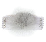 Crystallized Snap Clip With A Fur Puff