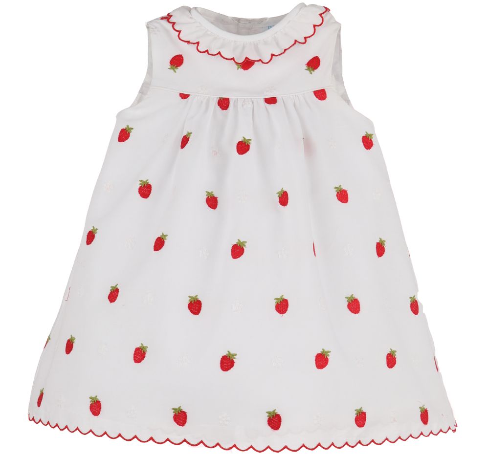 Embroidered Strawberries Red