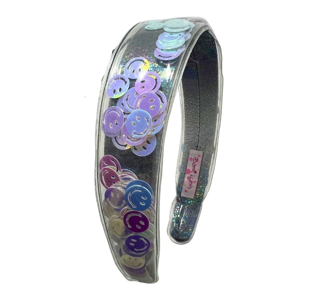 Confetti Headbands Silver Smile