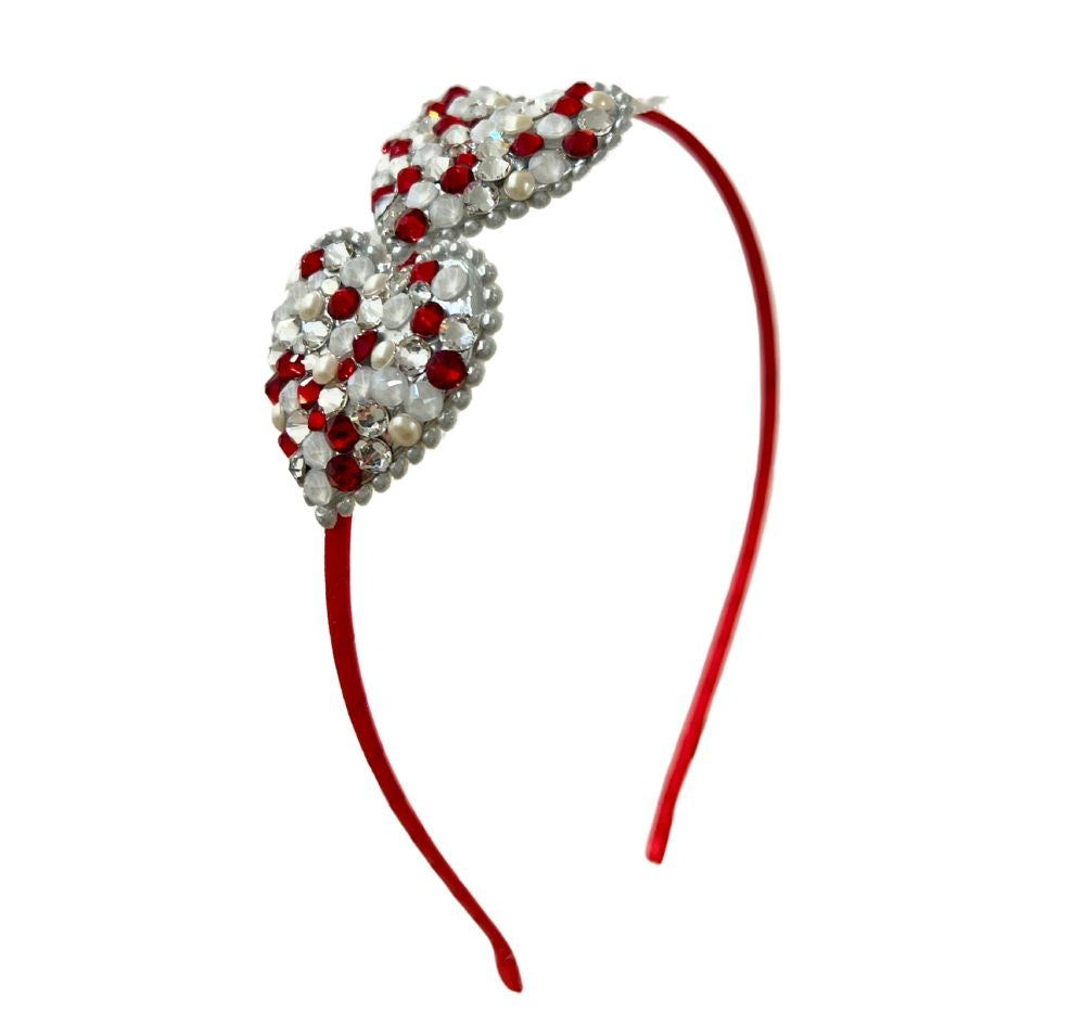 Diadema Dos Corazones Rojo