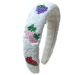Embroidered Terry Fruit Headband