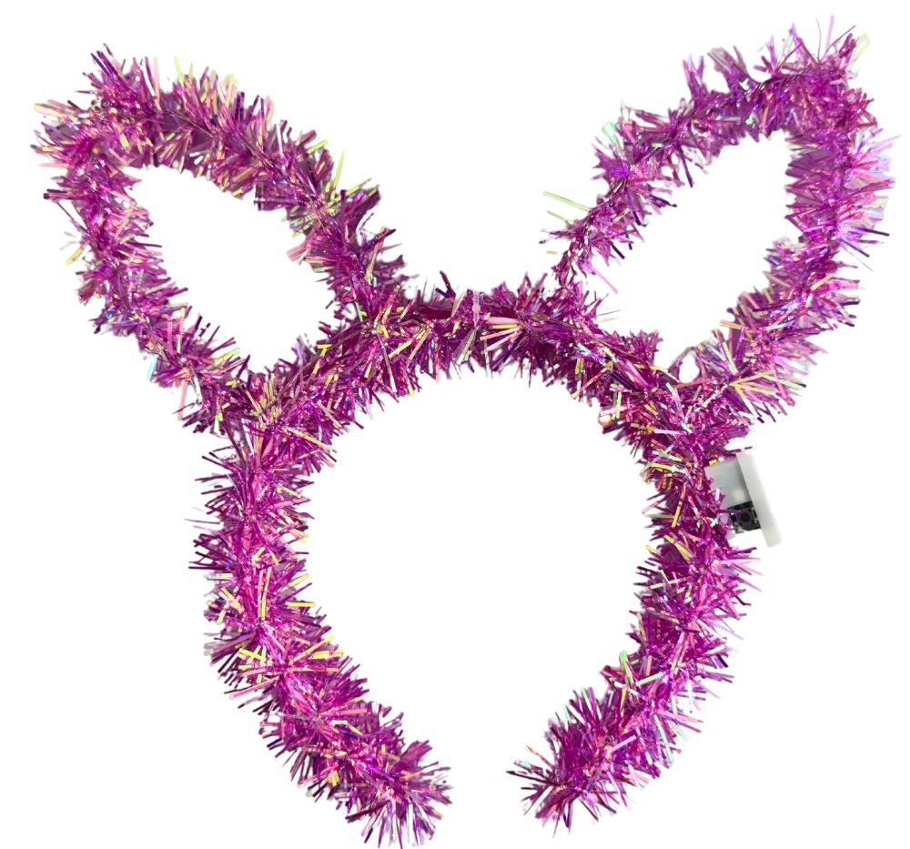 Diadema Orejas Conejo Tinsel Fuchsia