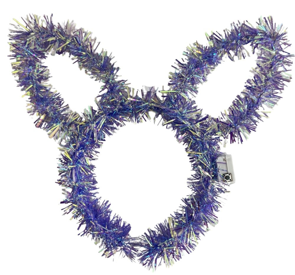 Diadema Orejas Conejo Tinsel Morada