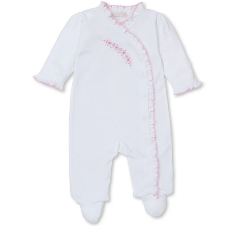 Footie Adorno Mano Blanco-Rosa