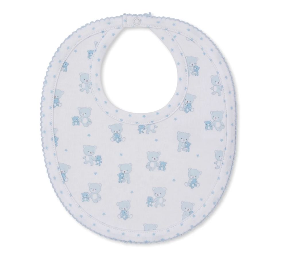 Teddy Bear Love-Reversible Bib Light Blue