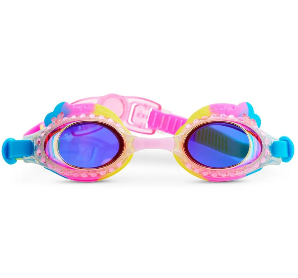 Rainbow Swim Goggles Colorful Clouds
