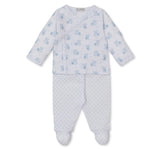 Teddy Bear Love-Footed Pant Set Mix Light Blue