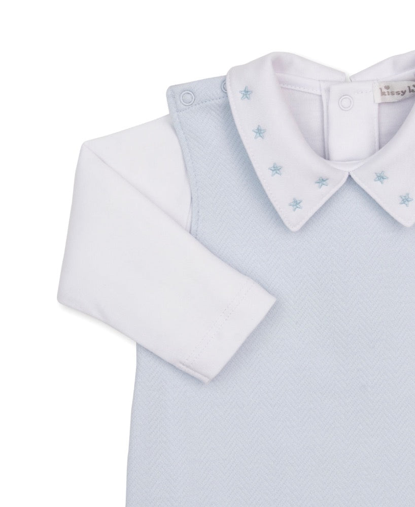 Jacquard Overall Set Mix Baby Blessings Lt. Blue