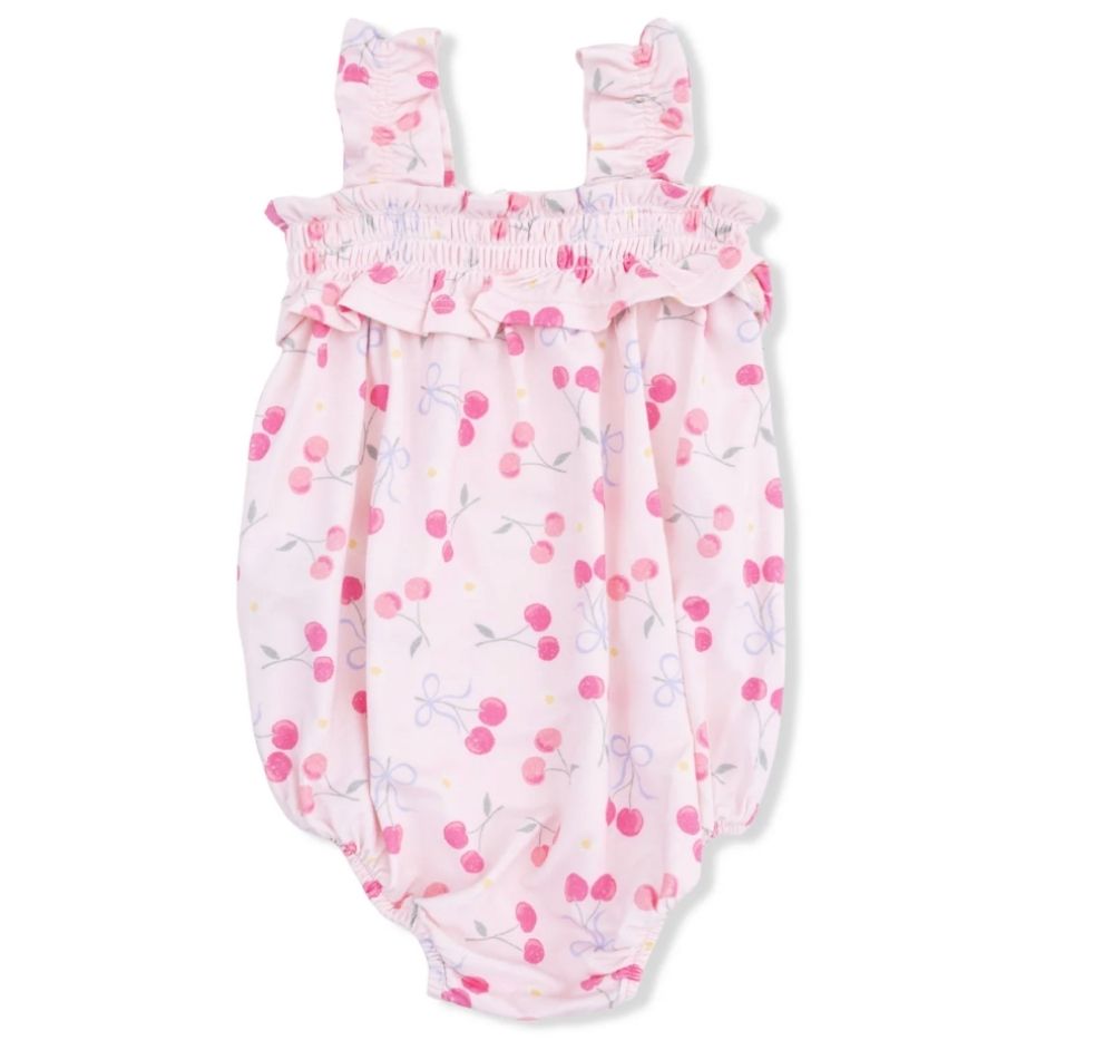 Sweet Bow Cherries Ruffly Strap Bubble