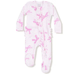 Pretty Bows 2 Way Ruffle Zipper Footie