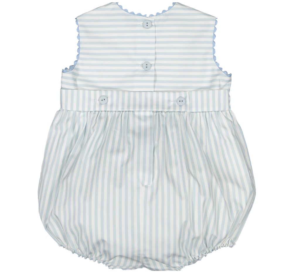 Blue Cherries Stripes Romper