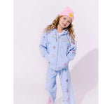 Sky Crystal Doodle Joggers Set Blue