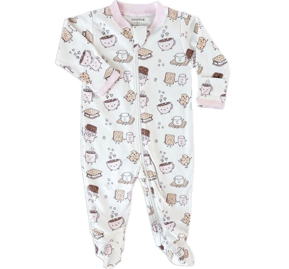 Zipper Footie Smores Pink