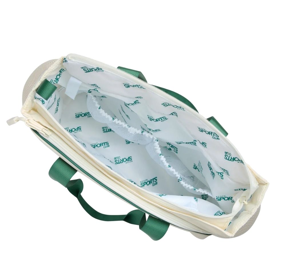 Riley Tennis Tote Ivory-Green