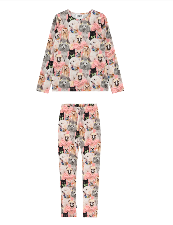 T-shirt Long & Leggings Rose Embellised
