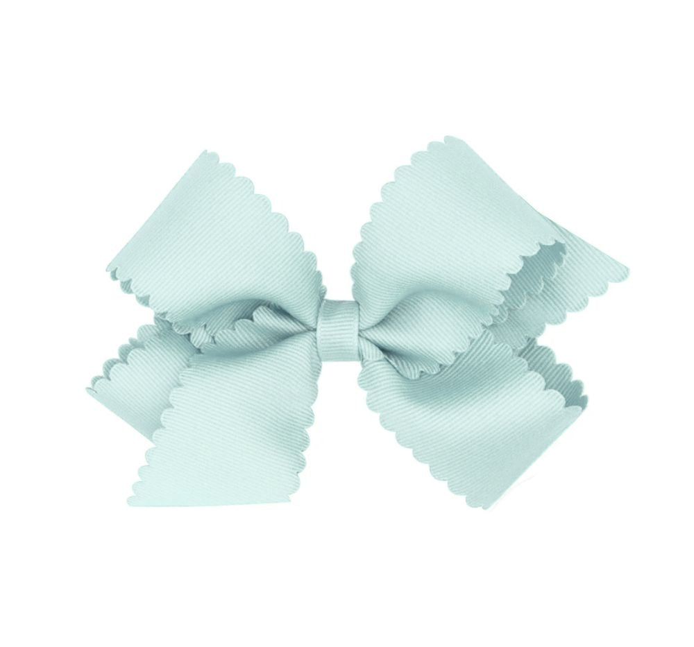 Medium GG Bow W/Scalloped Edge Blue Vapor