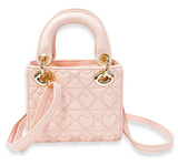 Heart Quilted Bag Pink