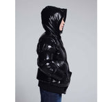 Puffy Coat Black Glitter