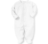 Kissy Dots Print Footie White/Silver